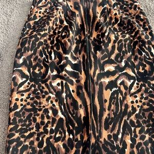 Talbots Animal Print Skirt with Black Accents